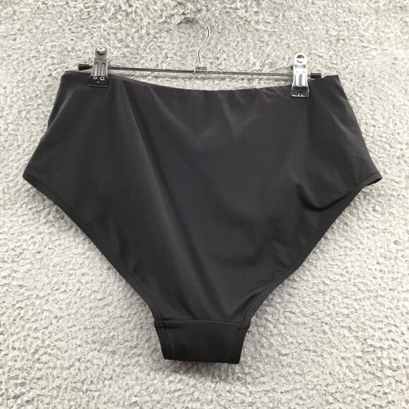 Sea Level Swim High Waist Gathered Side Swim Bottoms Black 8 - Picture 3 of 5